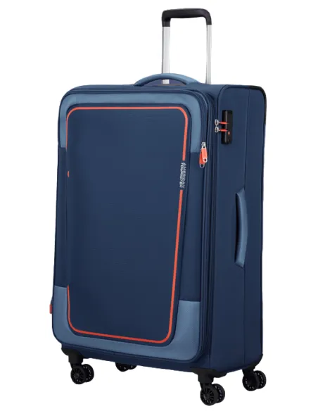 American Tourister Pulsonic großer erweiterbarer Trolley, Combat Navy