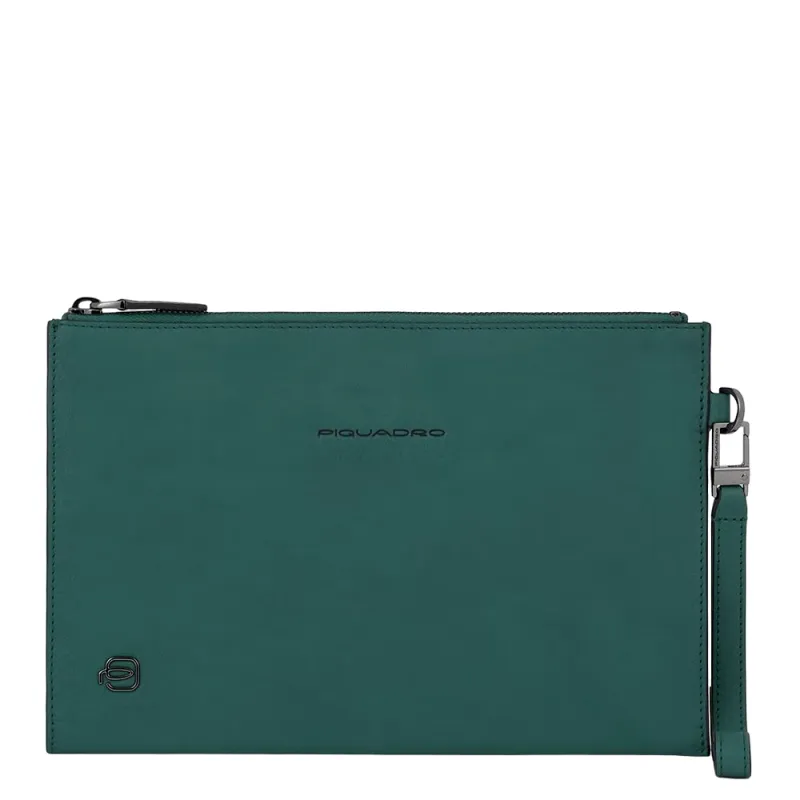 Herrenhandgelenktasche Black Square, grün