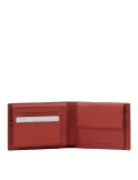 Men's wallet with flip up ID window Black Square red