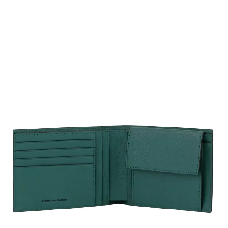 Portafogli in pelle con portamonete Piquadro Black Square...