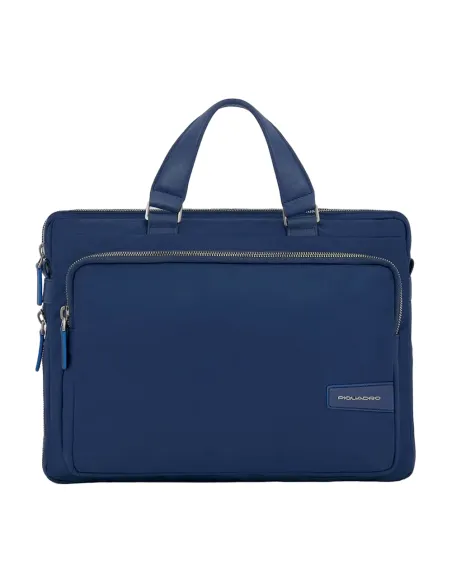 Piquadro PQ-RY expandable laptop briefcase blue