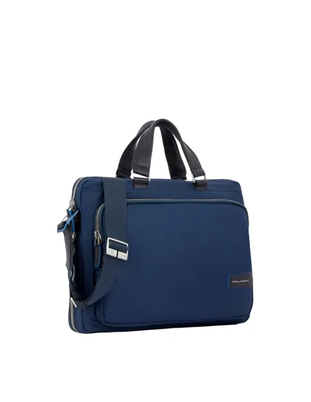 Piquadro PQ-RY erweiterbare schlanke Computer Aktentasche, blau