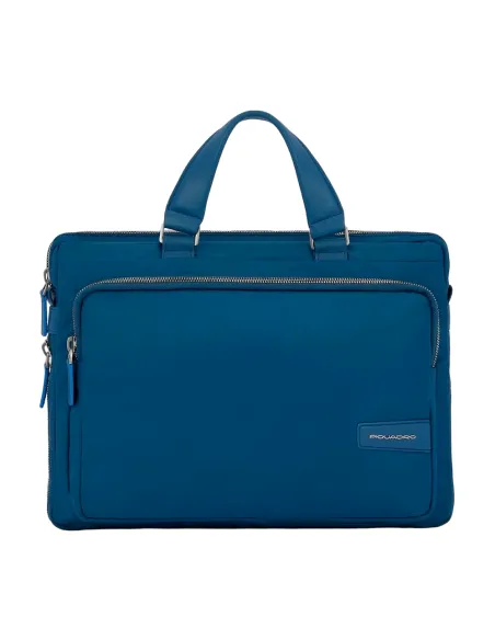 Piquadro PQ-RY expandable laptop briefcase petrol blue