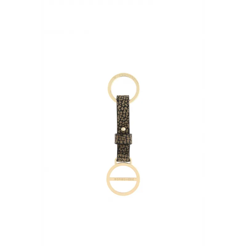 Borbonese fabric and metal key ring