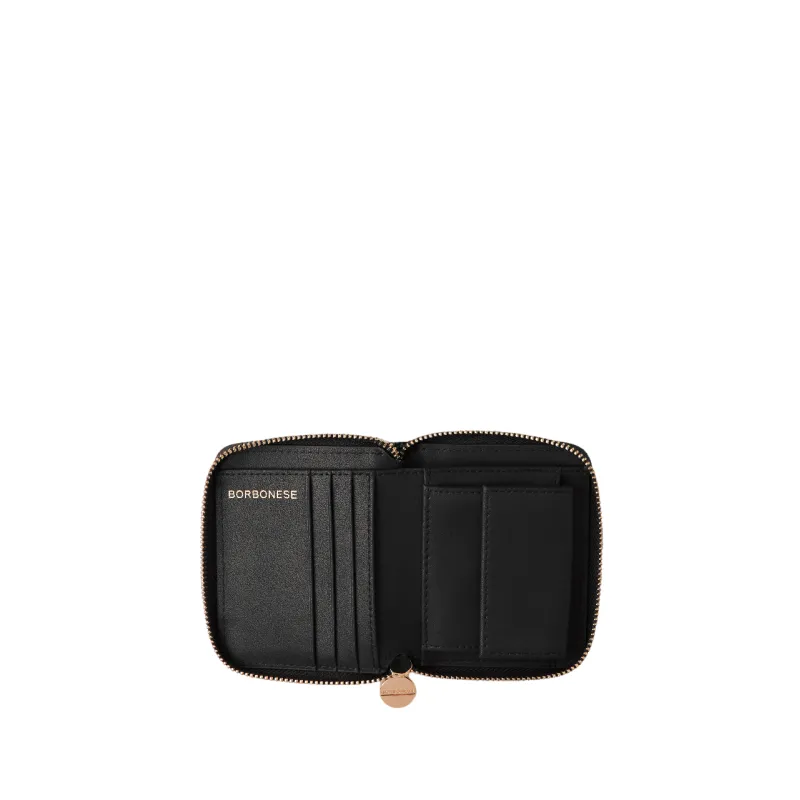 Borbonese women's small wallet with zip fastener, black 2