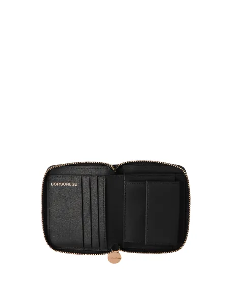 Borbonese women's small wallet with zip fastener, black