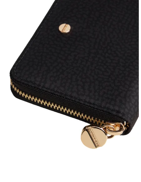 Borbonese women's small wallet with zip fastener, black