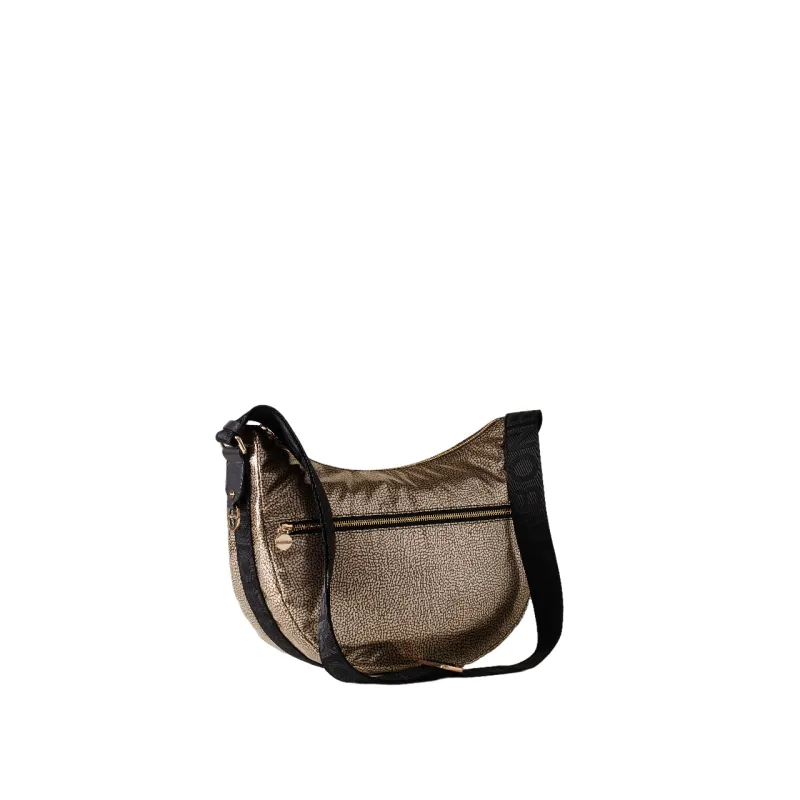 Borbonese Small shoulder bag in metallised fabric 2