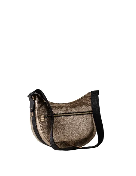 Borbonese Small shoulder bag in metallised fabric
