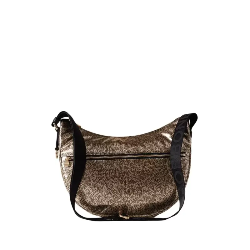 Borbonese Small shoulder bag in metallised fabric