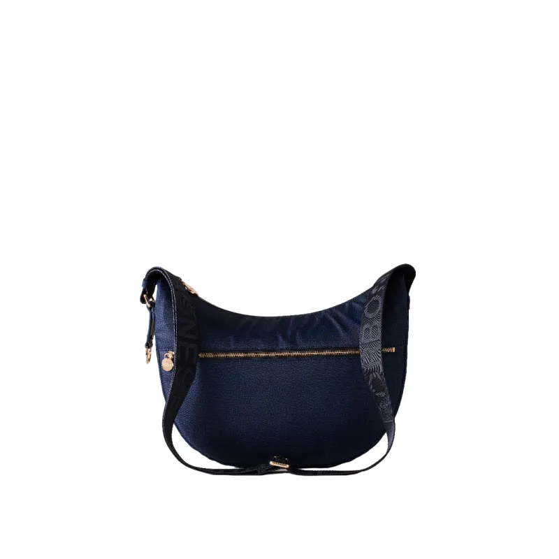 Mezza Luna media con tasca Borbonese blu