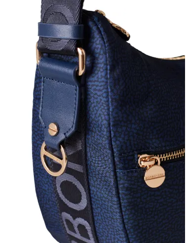 Mezza Luna media con tasca Borbonese blu