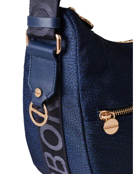 Mezza Luna media con tasca Borbonese blu