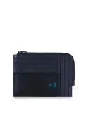 Reißverschluss-MUnzbeutel mit Dokumenten- und Kreditkartenfach Pulse Piquadro, blau