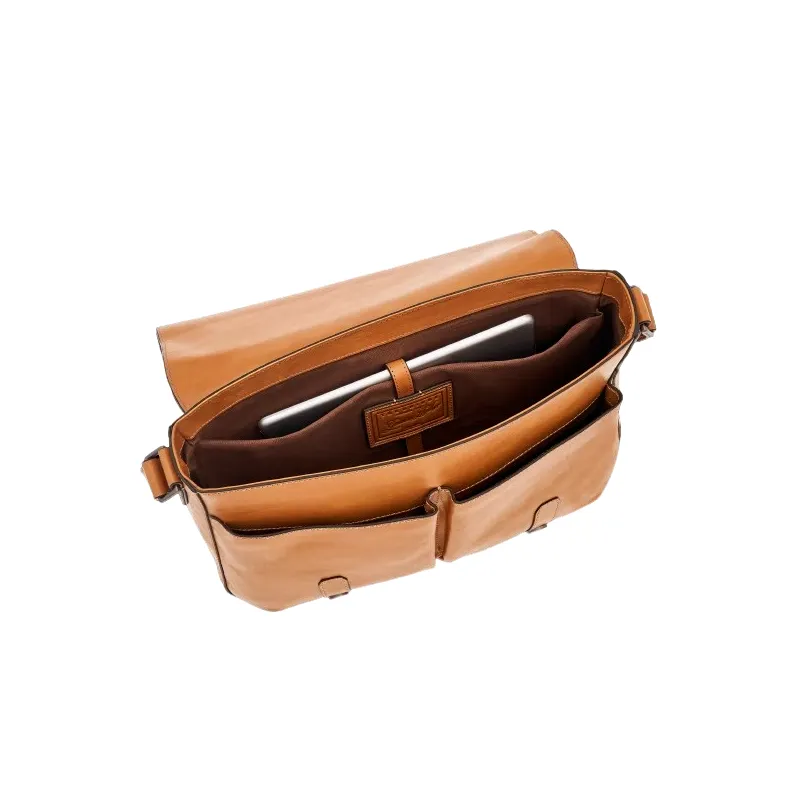 The Bridge Cesare Laptop messenger bag, tan 2