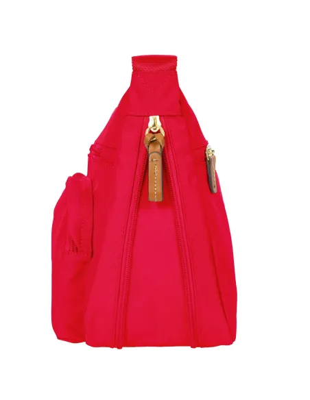 Brics Medium shoulder bag with three zipped pockets, red