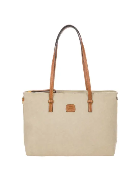 Brics Sorrento Coated canvas cotton tote bag Vittoria, beige