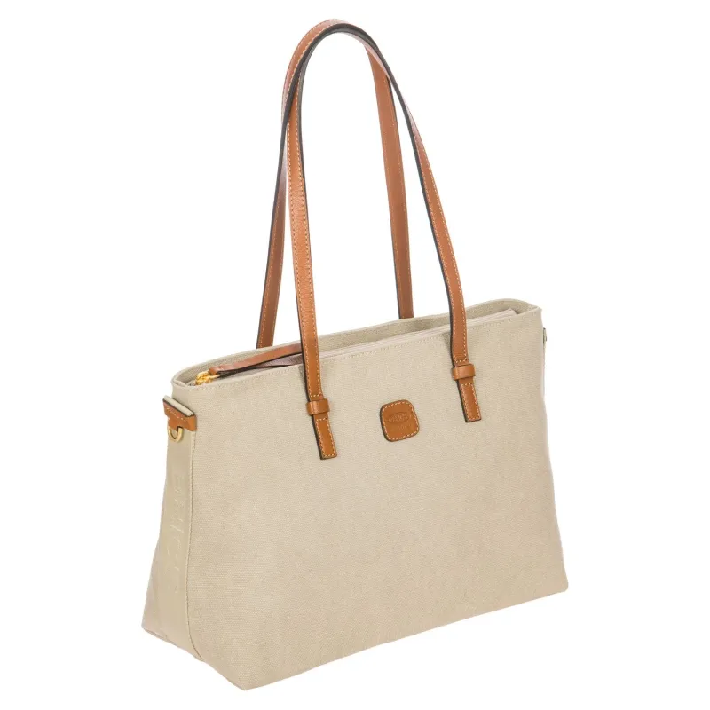 Brics Sorrento Coated canvas cotton tote bag Vittoria, beige 2