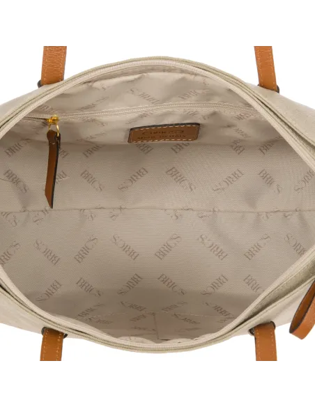 Brics Sorrento Coated canvas cotton tote bag Vittoria, beige