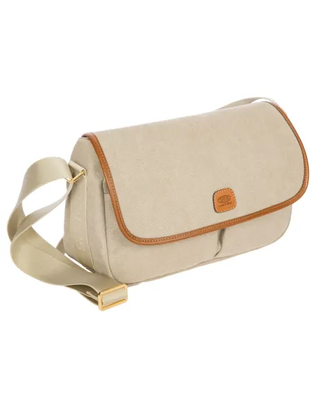 Borsa a tracolla con patta Brics Sorrento beige