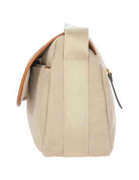 Borsa a tracolla con patta Brics Sorrento beige