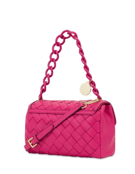 Pollini women's bag with chain strap, fuchsia