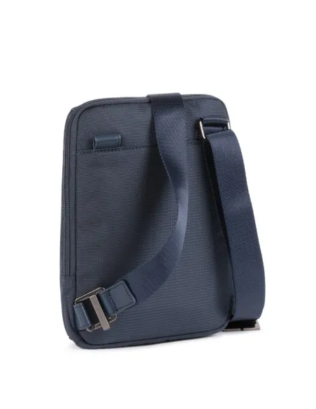 Piquadro Mac-Beth Small iPad®mini crossbody bag in recycled fabric, blue