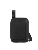 Piquadro Mac-Beth Small iPad®mini crossbody bag in recycled fabric, black