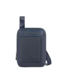Piquadro Mac-Beth Small iPad®mini crossbody bag in recycled fabric, blue