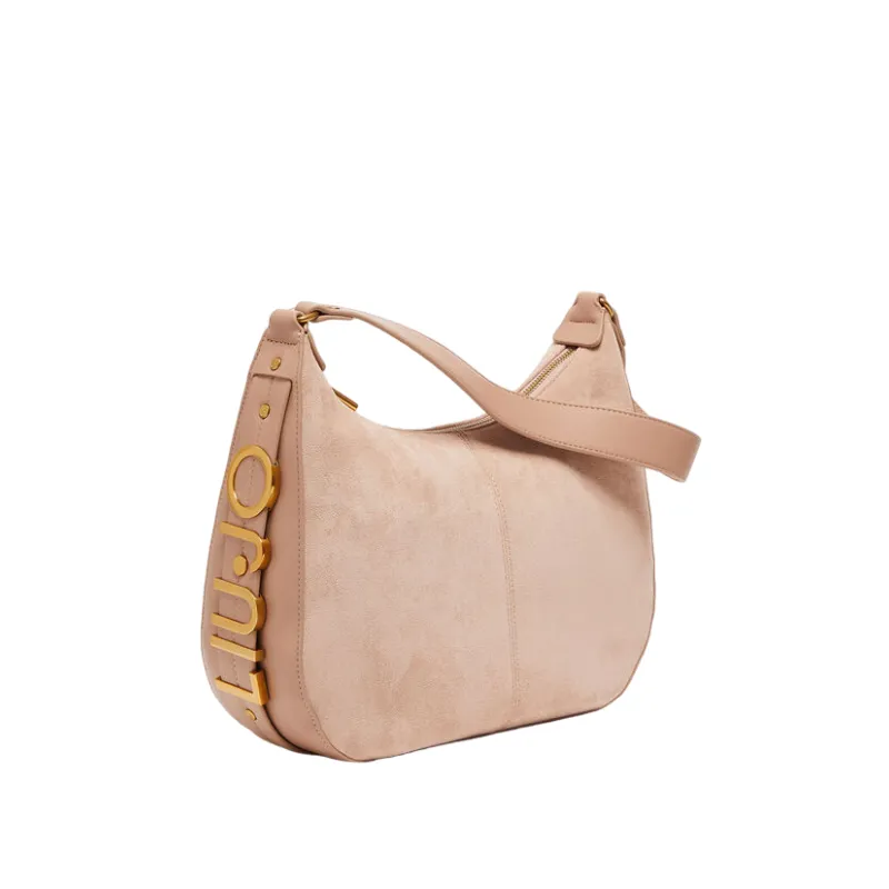 Borsa a spalla Liu Jo con logo in metallo laterale sabbia 2
