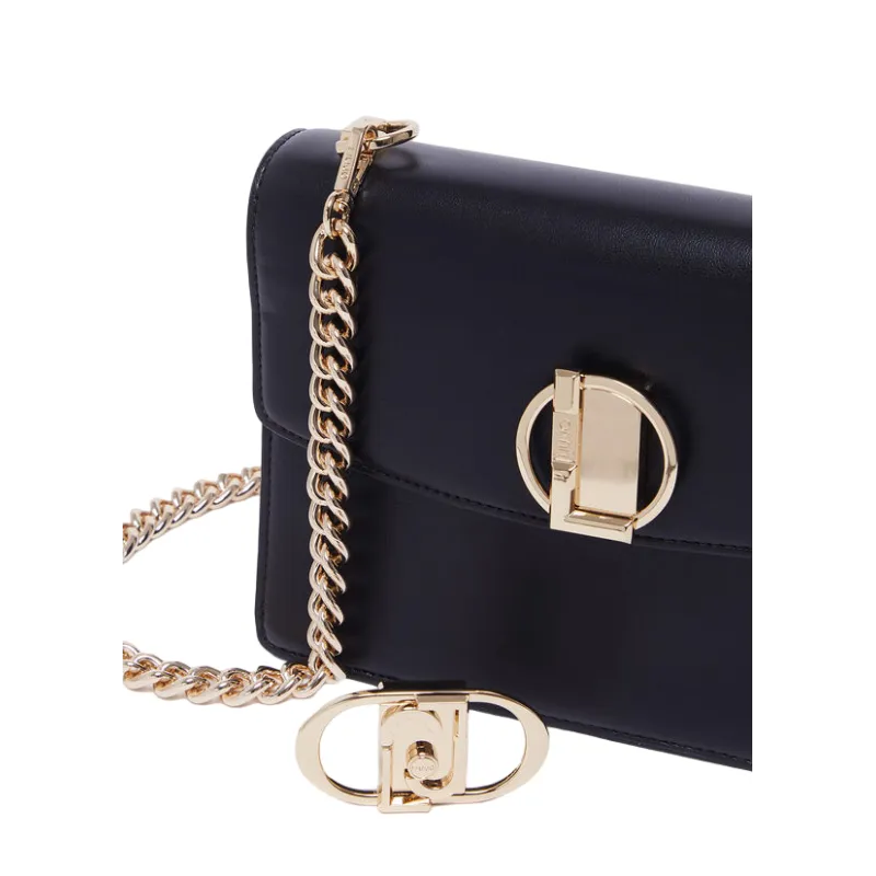 Borsa con pattina e tracolla in catena Liu Jo nera 2