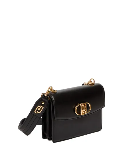 Borsa con pattina e tracolla in catena Liu Jo nera