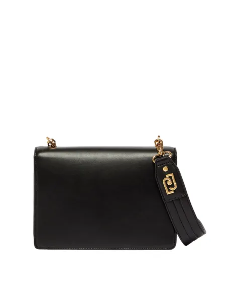 Borsa con pattina e tracolla in catena Liu Jo nera