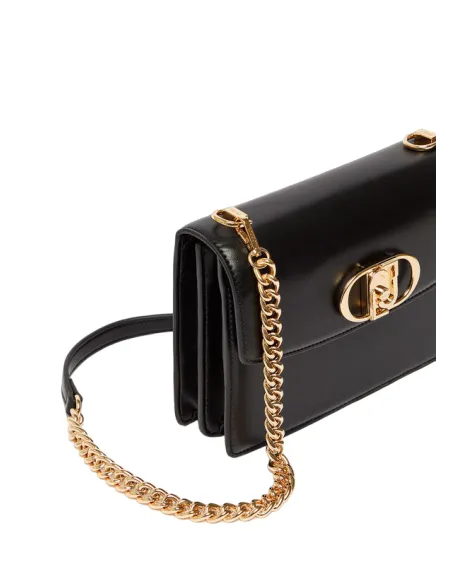 Borsa con pattina e tracolla in catena Liu Jo nera