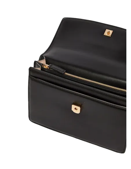 Borsa con pattina e tracolla in catena Liu Jo nera