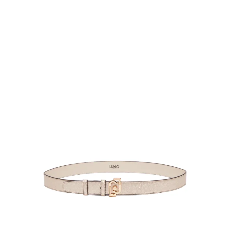 Damengürtel mit Metall-Logo-Schnalle Liu Jo, gold