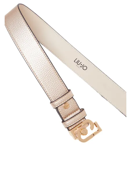 Damengürtel mit Metall-Logo-Schnalle Liu Jo, gold