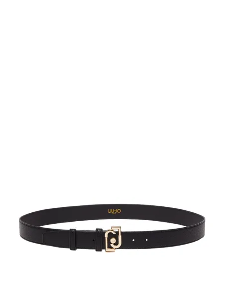 Liu Jo women's belt with metal logo buckle, black