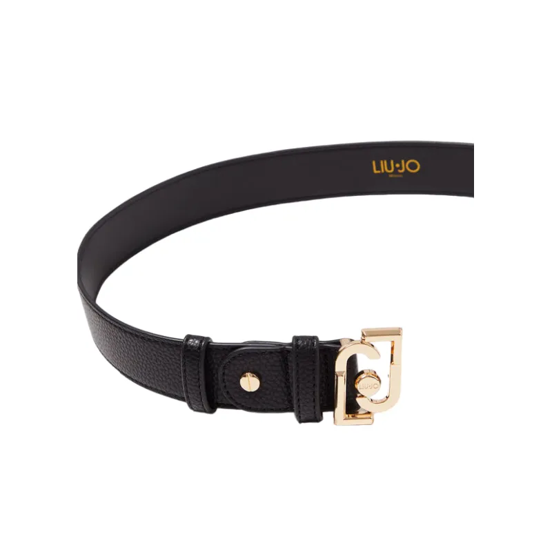 Liu Jo women's belt with metal logo buckle, black 2