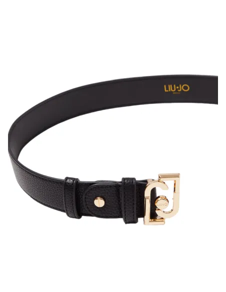 Liu Jo women's belt with metal logo buckle, black