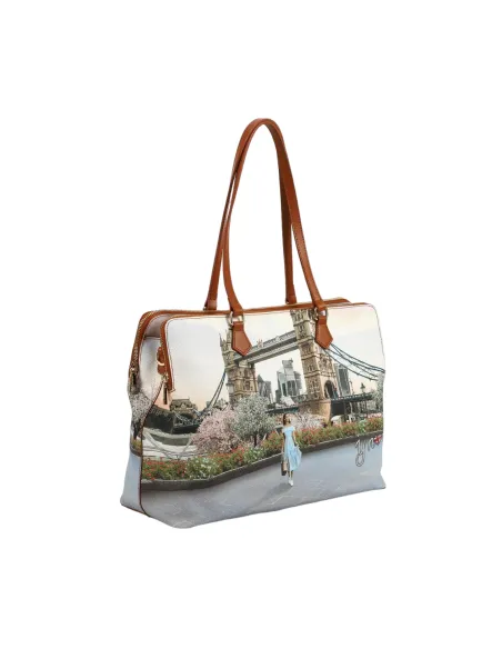 Ynot Large shopping bag with three zipped compartments, London Kate