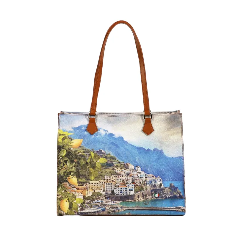 Ynot shopping bag with zip closure, Lemon Coast