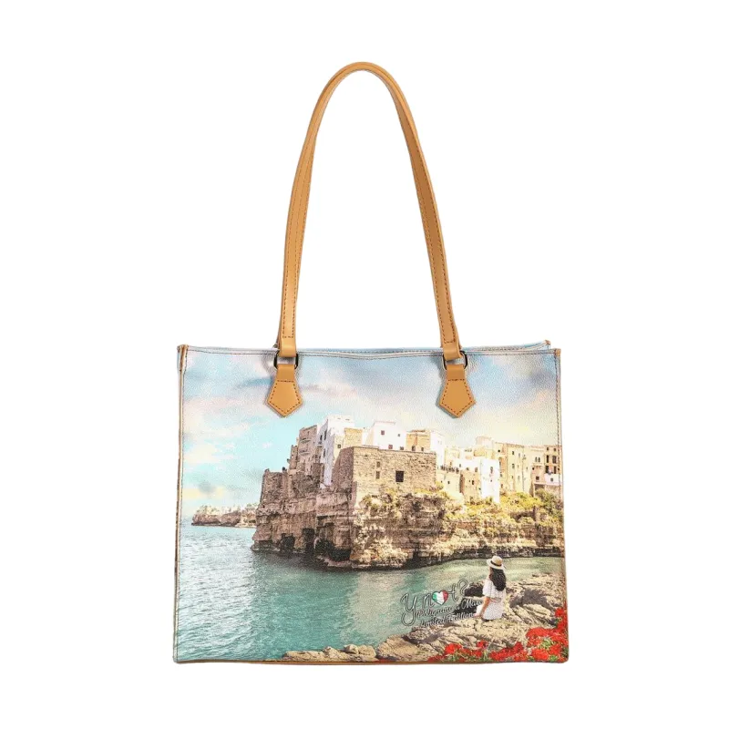 Ynot Einkaufstasche mit Reißverschluss, Polignano