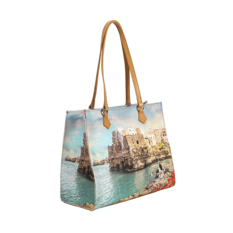 Ynot Einkaufstasche mit Reißverschluss, Polignano 2