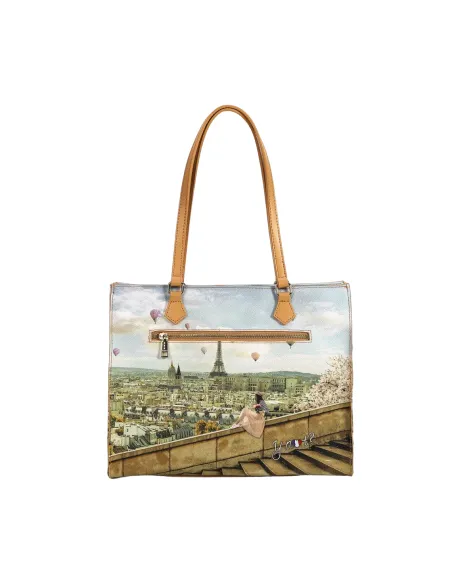 Ynot shopping bag with zip closure, Montgolfiere