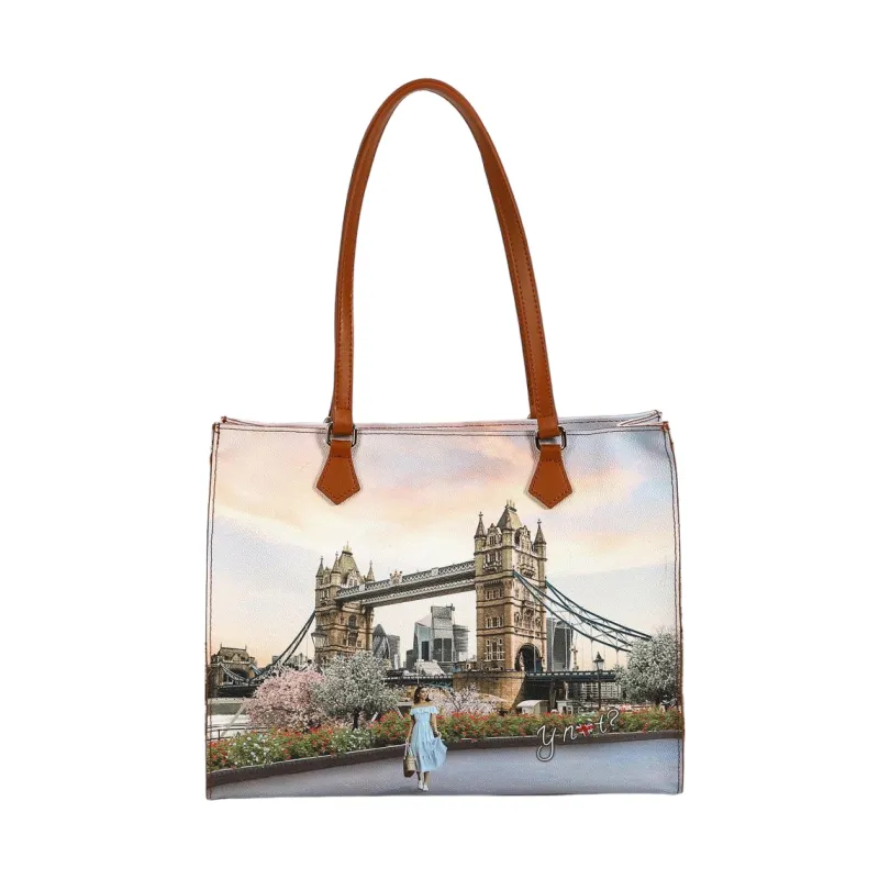 Ynot Einkaufstasche mit Reißverschluss, London Kate