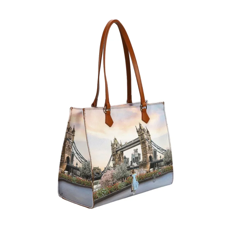 Ynot shopping bag with zip closure, London Kate 2