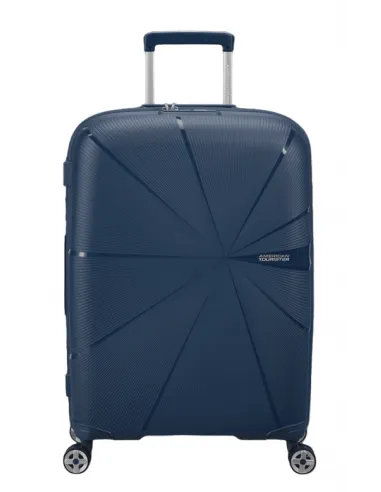 Large expandable trolley with four wheels, blue