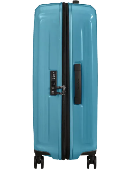 Samsonite Nuon Medium trolley in polycarbonate, metallic ocean blue