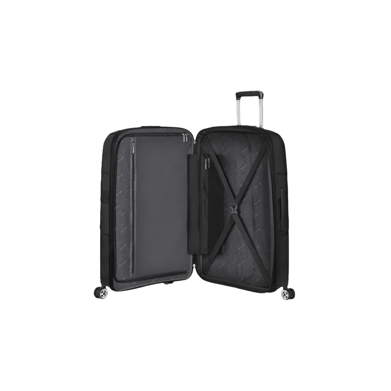 Large expandable trolley with four wheels, black